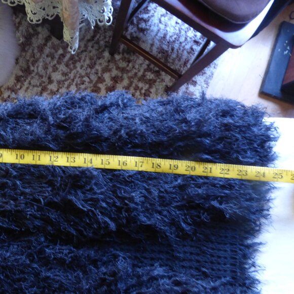 QUIRKY GOTH VAMPIRE 80'S STY TRUE BLACK SHAGGY 1 HOOK CLOSURE CARDIGAN JACKET OS - Picture 13 of 13